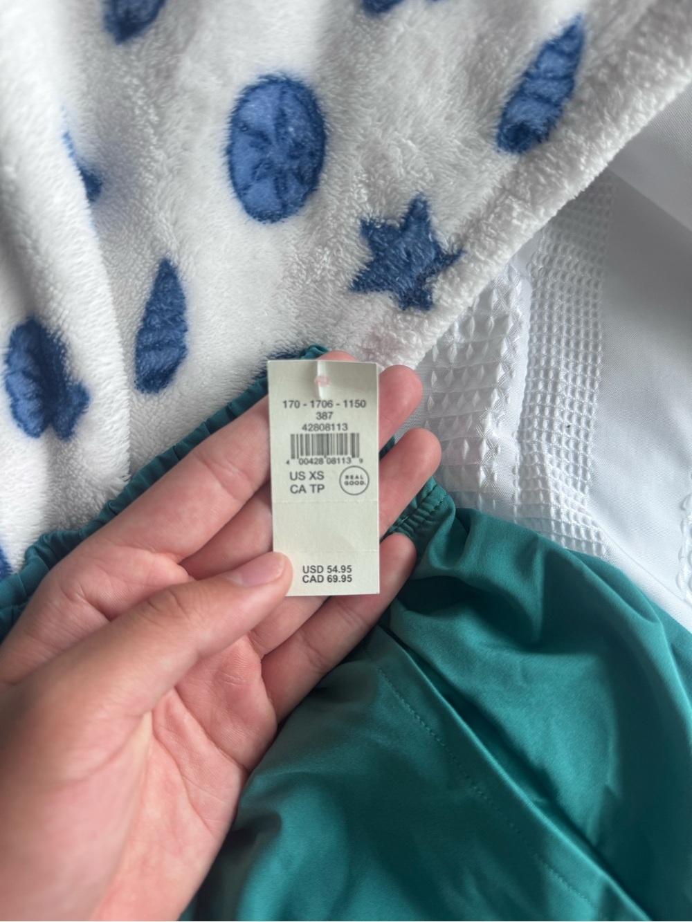 aerie Teal Athletic Shorts with Elastic Waistband - Picture 3 of 3